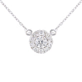0.28ct Pave Set Diamond Necklace in 9ct White Gold